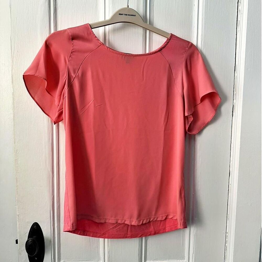 The Limited Salmon Pink Blouse with Sheer Sleeves - Size Large